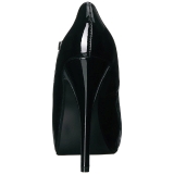 Musta Kiiltonahka 13,5 cm CHLOE-02 suuret koot avokkaat kengt