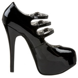 Musta Kiiltonahka 14,5 cm Burlesque TEEZE-05 naisten kengt korkeat korko