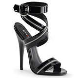 Musta Kiiltonahka 15 cm DOMINA-119 High Heels Sandaletit Kengät
