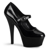 Musta Kiiltonahka 15 cm KISS-280 naisten kengät korkeat korko