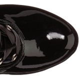 Musta Kiiltonahka 18 cm ADORE-3028 korokepohja pitkät saappaat