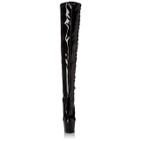 Musta Kiiltonahka 18 cm ADORE-3050 korokepohja pitkät saappaat