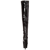 Musta Kiiltonahka 18 cm ADORE-3050 korokepohja pitkät saappaat