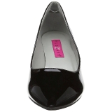 Musta Kiiltonahka 6,5 cm KITTEN-01 suuret koot avokkaat kengt