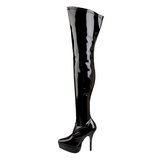Musta Kiiltonahkaiset 13,5 cm INDULGE-3000 Pitkt Saappaat Platform