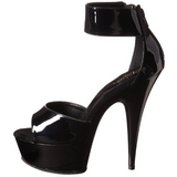 Musta Kiiltonahkaiset 15 cm Pleaser DELIGHT-670-3 Platform Korkokengill