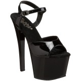 Musta Kiiltonahkaiset 18 cm Pleaser SKY-309 Platform Korkokenki