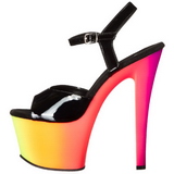 Musta Kiiltonahkaiset 18 cm RAINBOW-309UV Sandaalit Neon Platform