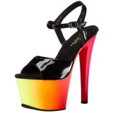 Musta Kiiltonahkaiset 18 cm RAINBOW-309UV Sandaalit Neon Platform