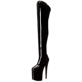 Musta Kiiltonahkaiset 20 cm PLEASER FLAMINGO-3000 Pitkt Saappaat Platform