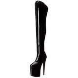 Musta Kiiltonahkaiset 20 cm PLEASER FLAMINGO-3000 Pitkt Saappaat Platform