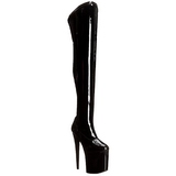 Musta Kiiltonahkaiset 20 cm PLEASER FLAMINGO-3000 Pitkt Saappaat Platform