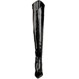 Musta Kiiltonahkaiset 9,5 cm LUST-3000 piikkikorkoiset ylipolvensaappaat