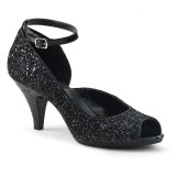 Musta Kimallus 7,5 cm BELLE-381G naisten avokärkiset avokkaat kengät