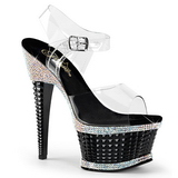 Musta Kimaltelevia Kiviä 16,5 cm ILLUSION-658RS naisten kengät korkeat korko