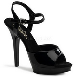 Musta Lakka 13 cm Fabulicious LIP-109 Platform Korkokengill