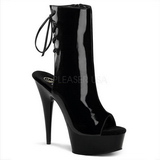 Musta Lakka 15 cm DELIGHT-1018 Platform Nilkkasaappaat