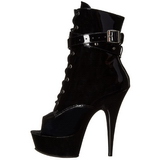 Musta Lakka 15 cm DELIGHT-1033 Avoin Krki Platform Nilkkurit