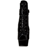 Musta Lakka 15 cm DELIGHT-1033 Avoin Krki Platform Nilkkurit