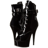Musta Lakka 15 cm DELIGHT-1033 Avoin Krki Platform Nilkkurit