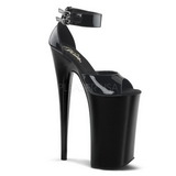 Musta Lakka 25,5 cm Pleaser BEYOND-089 Platform Korkosandaalit