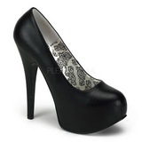 Musta Matta 14,5 cm Burlesque BORDELLO TEEZE-06 Platform Avokkaat Kengt