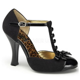 Musta Mokkanahka 10 cm SMITTEN-10 Rockabilly Naisten kengät avokkaat