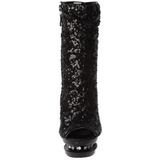 Musta Paljetit 15,5 cm BLONDIE-R-1008 Platform Nilkkurit