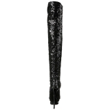 Musta Paljetit 15 cm PLEASER BLONDIE-R-3011 Pitkt Saappaat Platform