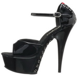 Musta Punaiset 15 cm DELIGHT-660FH Korsetti Sandaletit Platform Kengät
