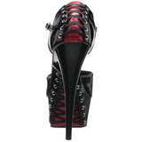 Musta Punaiset 15 cm DELIGHT-660FH Korsetti Sandaletit Platform Kengt
