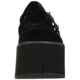 Musta Sametti 11,5 cm KERA-10 lolita kengät paksut pohjat