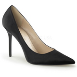 Musta Satiini 10 cm CLASSIQUE-20 suuret koot stilettos kengt