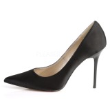 Musta Satiini 10 cm CLASSIQUE-20 suuret koot stilettos kengt