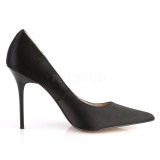 Musta Satiini 10 cm CLASSIQUE-20 suuret koot stilettos kengt