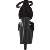 Musta Satiini 18 cm Pleaser ADORE-768 Platform Korkokengill