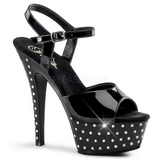 Musta Strassisomisteiset 15 cm STARDUST-609 naisten kengät korkeat korko