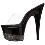 Musta Tekojalokivi 18 cm Pleaser ADORE-701-3 Puukengt Platform