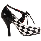 Musta Valkoiset 10,5 cm HARLEQUIN-03 naisten kengät korkeat korko