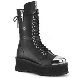 Musta Vegaani 7 cm GRAVEDIGGER-14 demoniacult saappaat - unisex platform saappaat