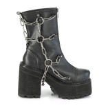 Musta Vegan 12 cm ASSAULT-66 lolita platform korkoiset nilkkurit naiset