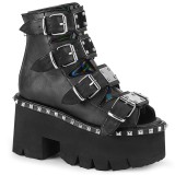 Musta Vegan 9 cm ASHES-70 lolita platform korkoiset nilkkurit naiset