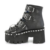 Musta Vegan 9 cm ASHES-70 lolita platform korkoiset nilkkurit naiset