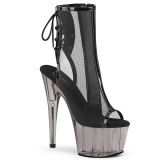 Musta Verkko 18 cm Pleaser ADORE-1018MSHT Platform Nilkkasaappaat