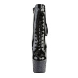 Musta glitter 18 cm Pleaser ADORE-1020LG tankotanssi nilkkurit