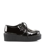 Mustat 5 cm CREEPER-108 rockabilly creepers kengät naisten platform