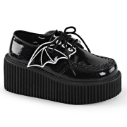 Mustat 7,5 cm CREEPER-205 platform creepers kengt naisten lepakoiden siivet