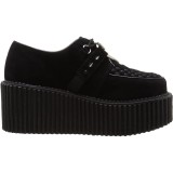 Mustat 7,5 cm CREEPER-206 rockabilly creepers kengät naisten platform