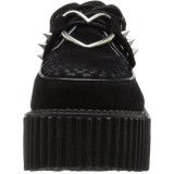 Mustat 7,5 cm CREEPER-206 rockabilly creepers kengät naisten platform