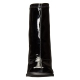 Mustat Kiiltonahka 7,5 cm GOGO-150 paksu korkoiset nilkkurit naiset